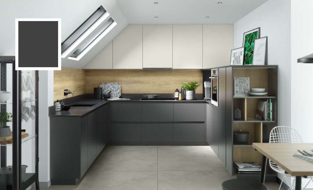 Second Nature Unity supermatt indigo true handleless kitchen