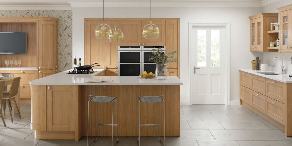 TKC Cambridge oak shaker kitchen