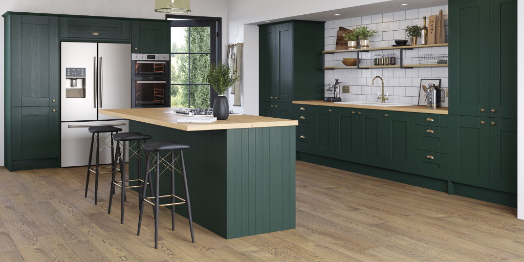 TKC Cartmel fir green shaker kitchen