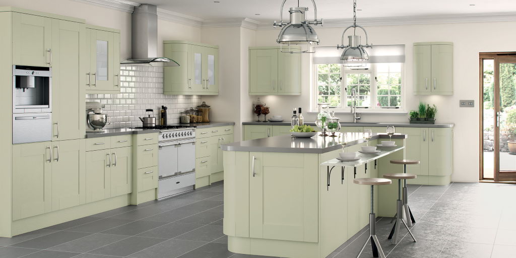 TKC Cartmel sage green shaker kitchen