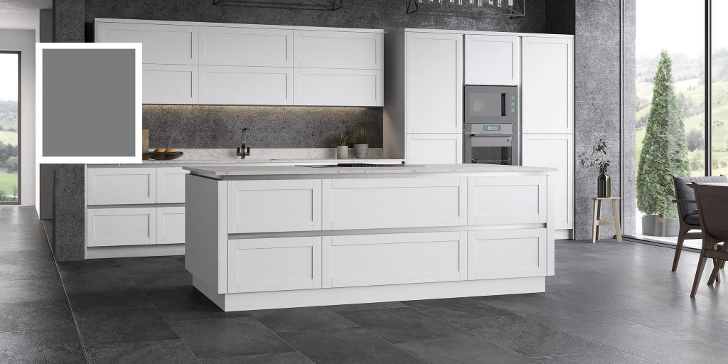 TKC Stratto shaker dust grey true handleless kitchen