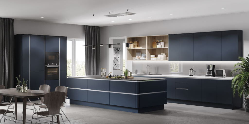 Vivo matt painted true handleless kitchen