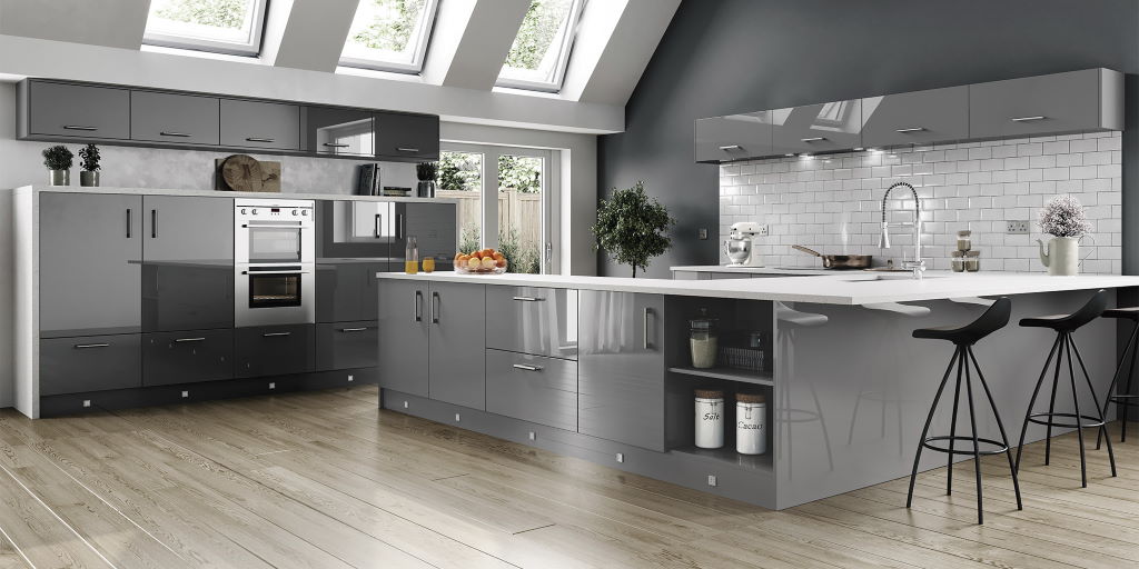 TKC Vivo+ gloss dust grey kitchen