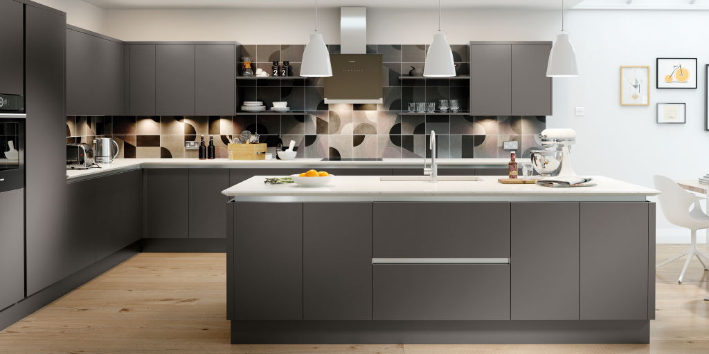 TKC Vivo+ matt anthracite true handleless kitchen