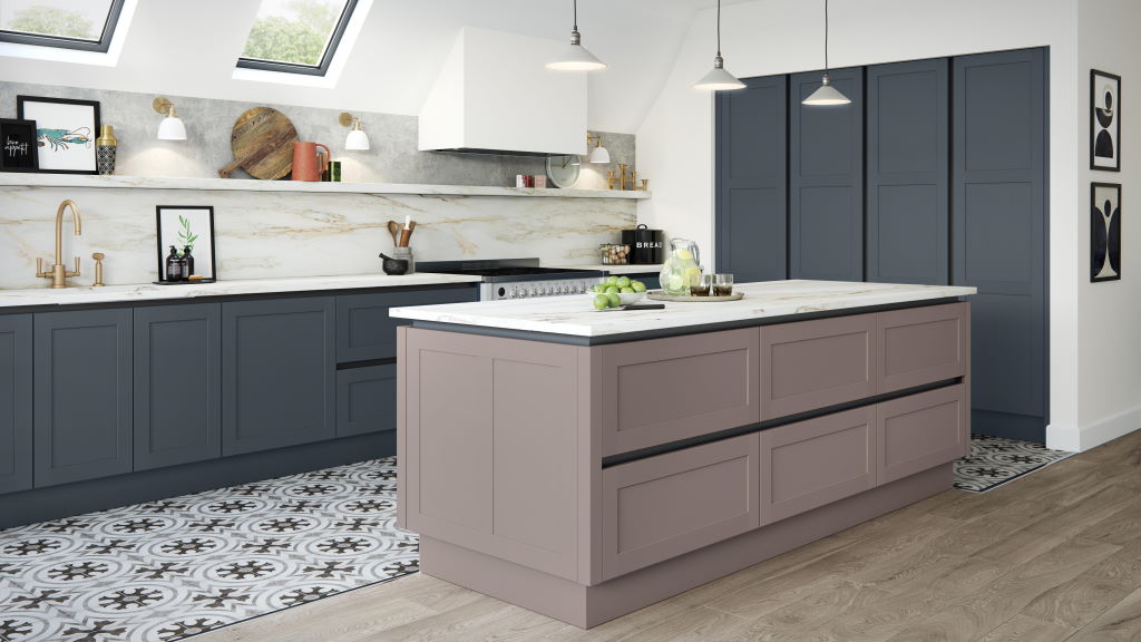 Fenton shaker true handleless kitchen from Burbidge