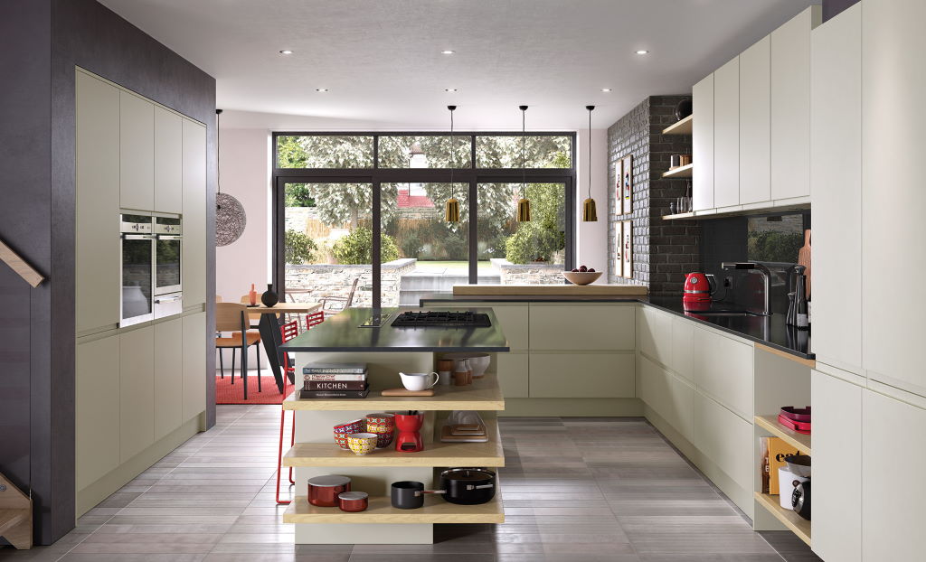 Kitchen Stori / Uform Strada matte mussel handleless kitchen