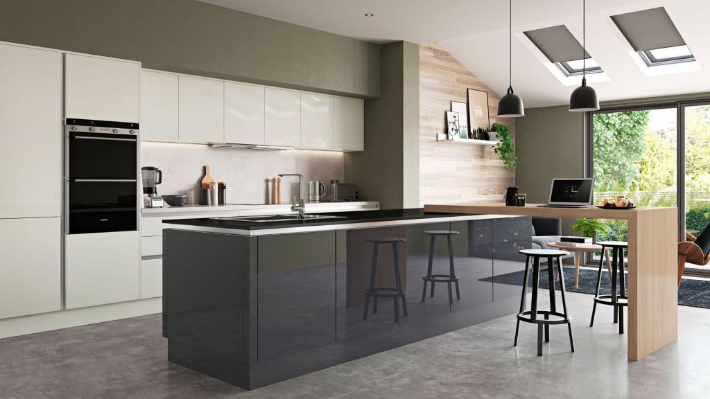 Zola gloss true handleless kitchen from Kitchen Stori/Uform