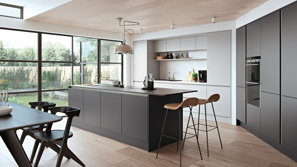 Zola soft matte true handleless kitchen from Kitchen Stori/Uform