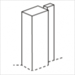 Tall square feature end 2400x75x50mm