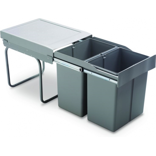 Pull-Out Waste Bin, 2 x 21 Litre Bins, For 400mm Cabinet